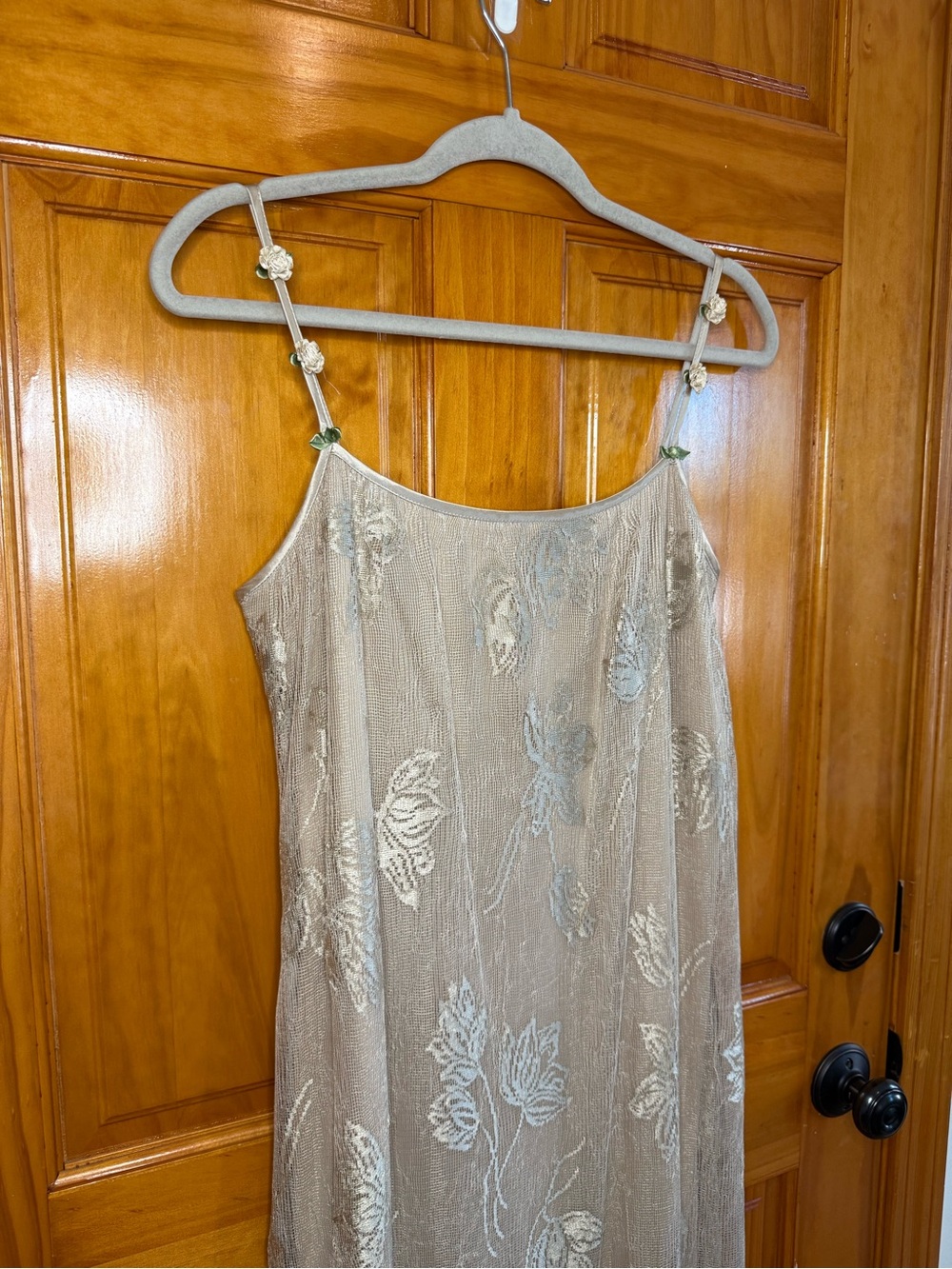 Cache Vintage Lace Maxi Dress with Floral pattern and Flower details Size Large - Picture 6 of 9